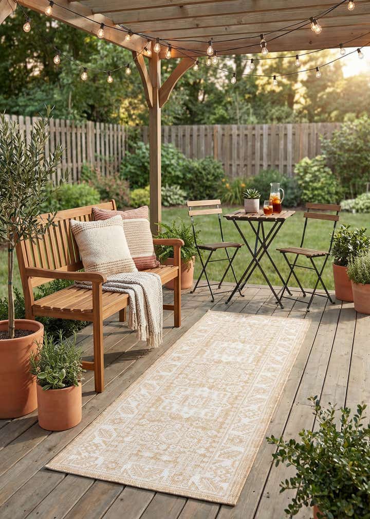 2' x 6' Easy-Clean Aztec Indoor / Outdoor Runner Rug