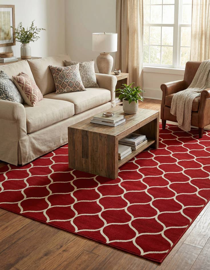 Detail image of  9' x 12' Lattice Frieze Rug