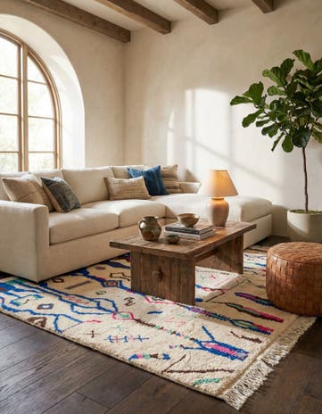 5' 3 x 8' 3 Hand Knotted Moroccan Wool Rug