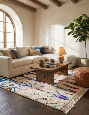 5' 3 x 8' 3 Hand Knotted Moroccan Wool Rug