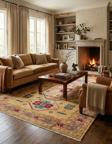 5' 2 x 7' 7 Hand Knotted Ziegler Wool Rug
