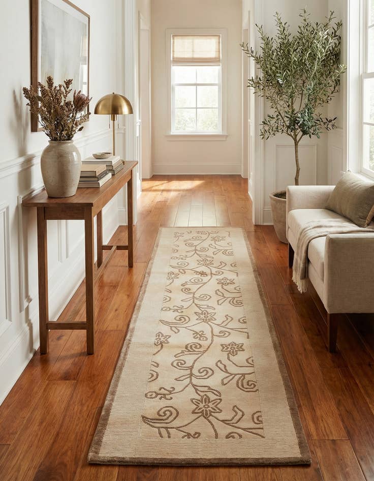 Detail image of 2' 8 x 9' 9 Hand Knotted Darya Wool Runner Rug