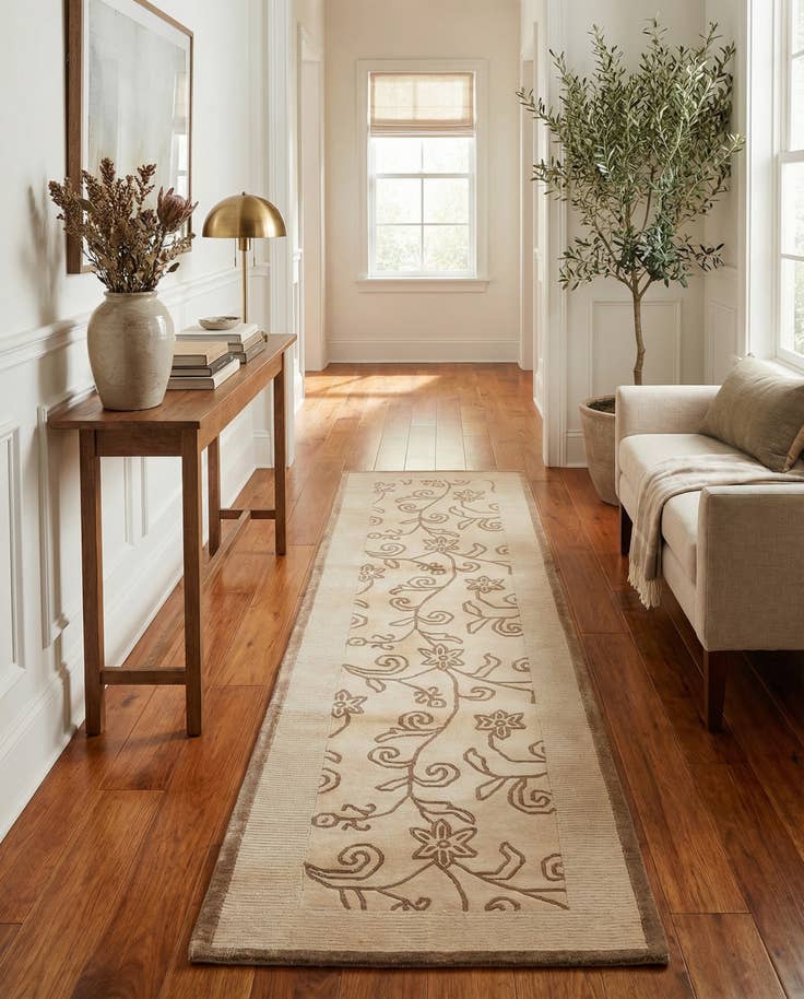 Detail image of 2' 8 x 9' 9 Hand Knotted Darya Wool Runner Rug
