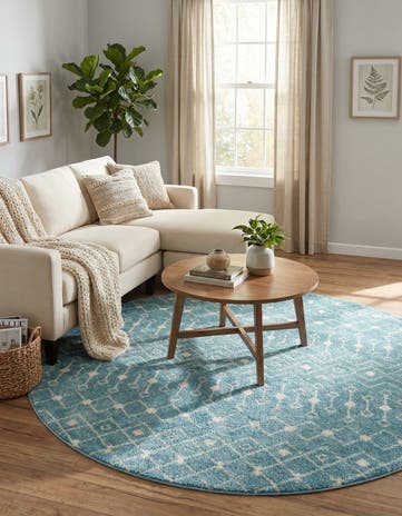 7' 10 x 7' 10 Moroccan Trellis Round Rug