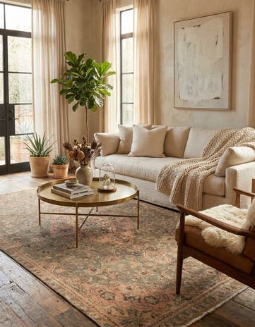 4' 4 x 7' 5 Hand Knotted Ultra Vintage Persian Wool Rug