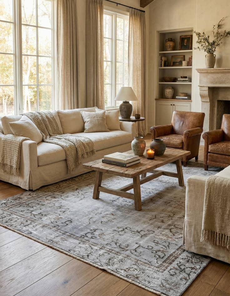 Detail image of 6' 1 x 9' Ultra Vintage Wool Rug