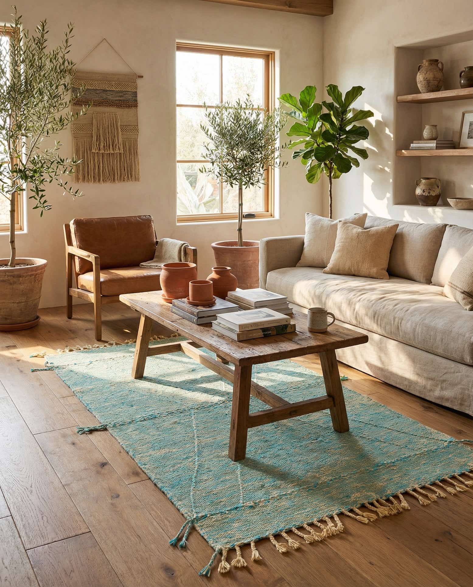 4' 9 x 8' 1 Hand Knotted Moroccan Wool Rug