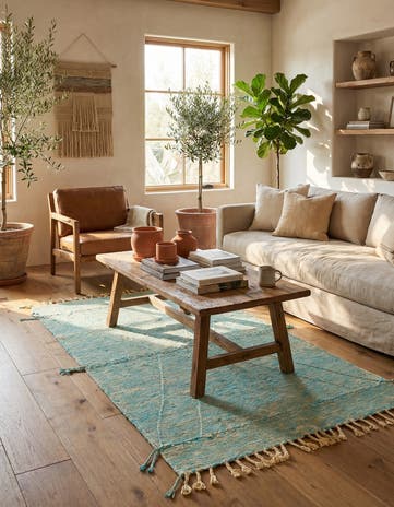 4' 9 x 8' 1 Hand Knotted Moroccan Wool Rug