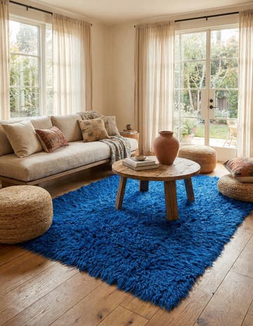 4' 10 x 6' 4 Hand Knotted Moroccan Wool Rug