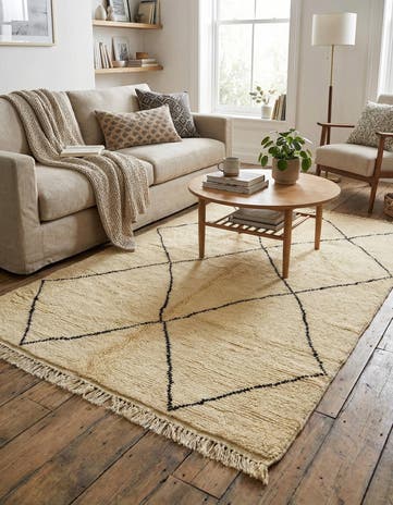 4' 10 x 8' 3 Hand Knotted Moroccan Wool Rug