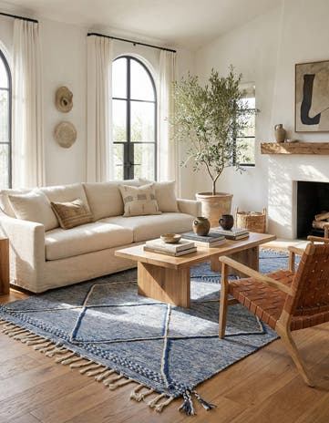 6' 5 x 10' Hand Knotted Moroccan Wool Rug