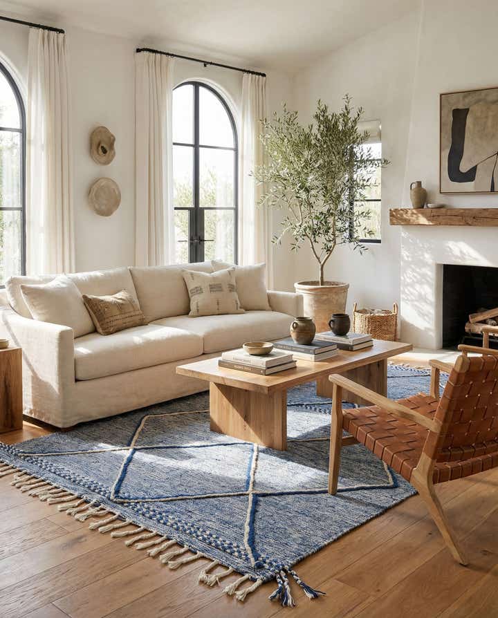 6' 5 x 10' Hand Knotted Moroccan Wool Rug