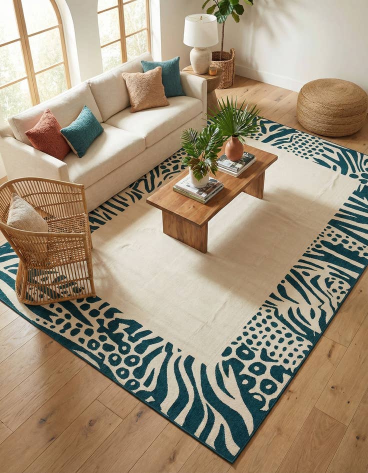 Detail image of 9' x 12'  Washable Safari Indoor / Outdoor Rug