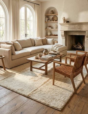 6' 6 x 9' 6 Hand Knotted Moroccan Wool Rug
