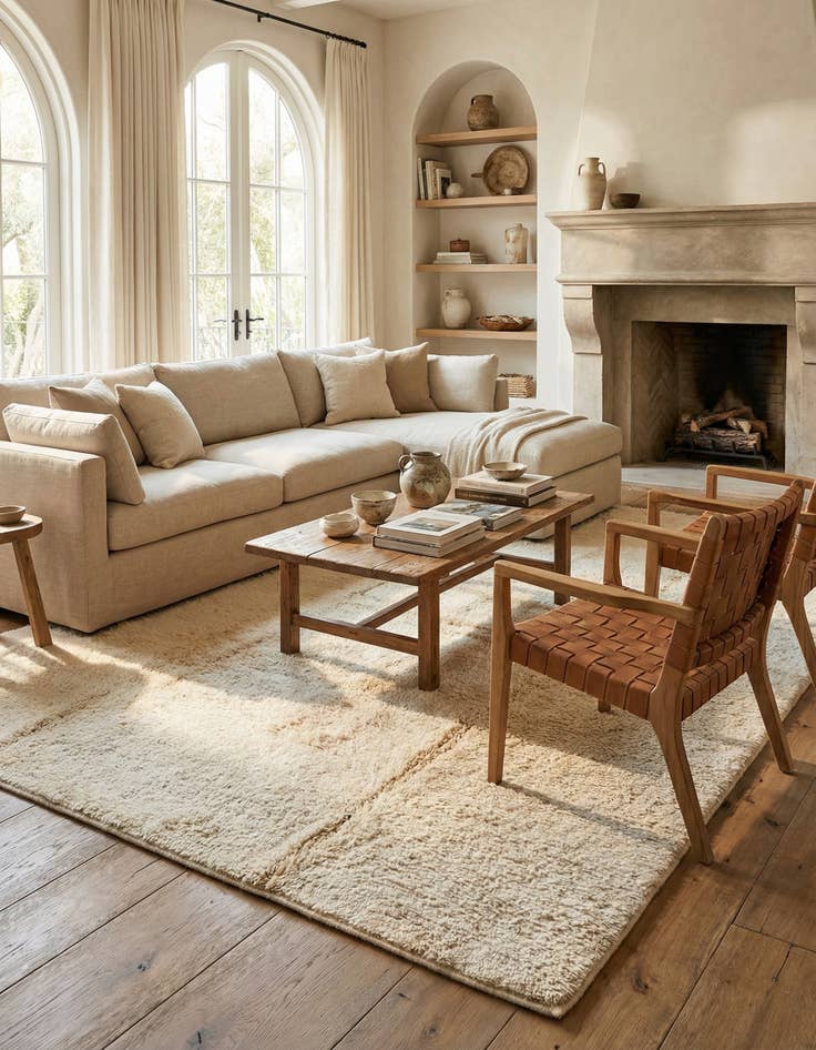 Detail image of 6' 6 x 9' 6  Hand Knotted Moroccan Wool Rug