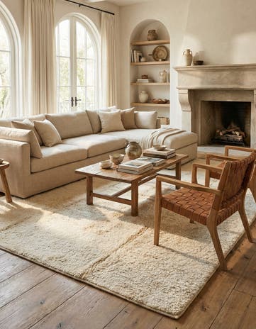 6' 6 x 9' 6 Hand Knotted Moroccan Wool Rug