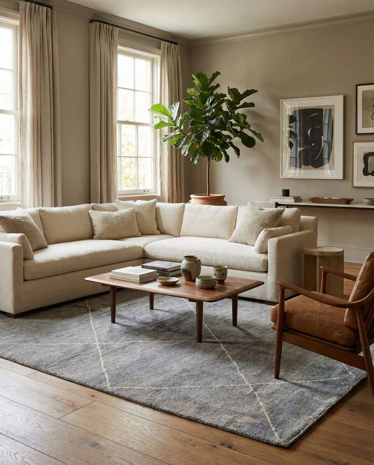 Detail image of 5' 7 x 8' 2 Hand Knotted Moroccan Wool Rug