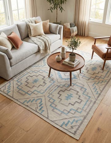6' x 8' Hand Woven Kilim Modern Wool Rug