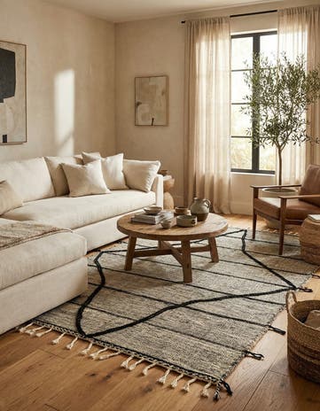 6' 3 x 10' 4 Hand Knotted Moroccan Wool Rug