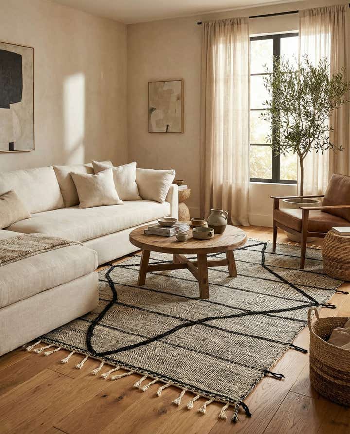 6' 3 x 10' 4 Hand Knotted Moroccan Wool Rug