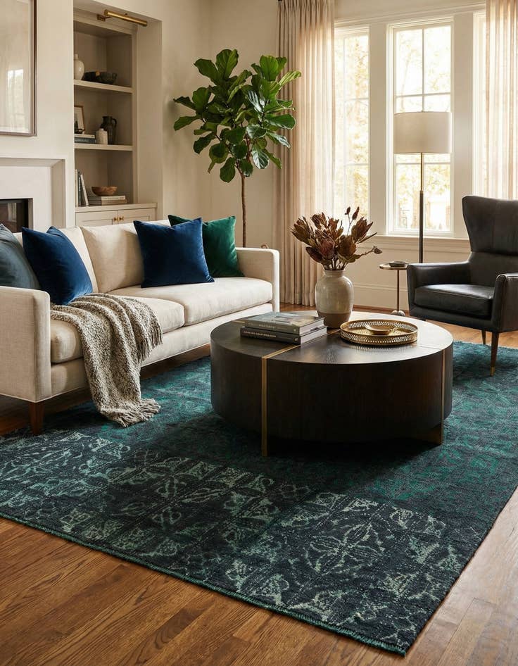 Detail image of 5' 10 x 9'  Hand Knotted Darya Rug