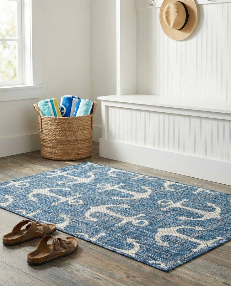 Detail image of 2' x 3' Easy-Clean Coastal Indoor / Outdoor Rug