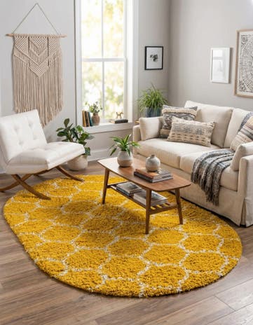 7' 10 x 10' Lattice Shag Oval Rug