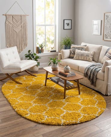  7' 10 x 10' Lattice Shag Oval Rug