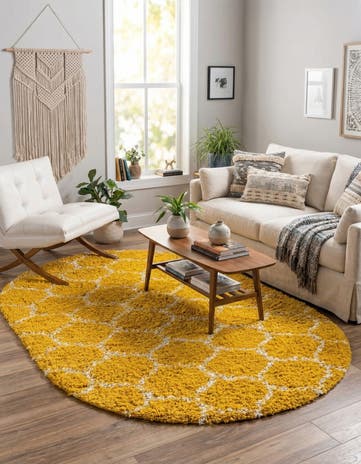 7' 10 x 10' Lattice Shag Oval Rug