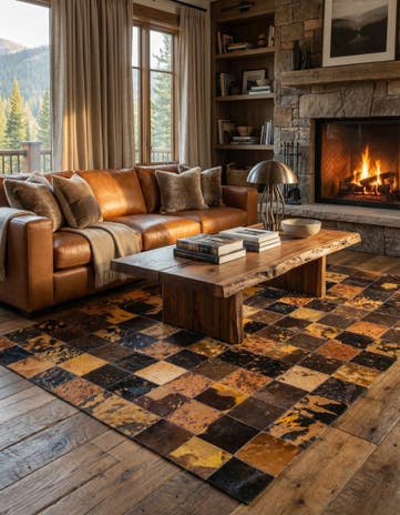 4' 8 x 6' 6 Cowhide Rug