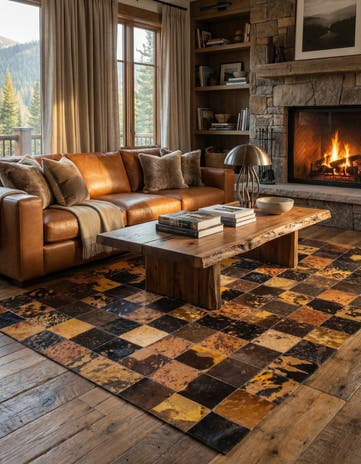 4' 8 x 6' 6 Cowhide Rug