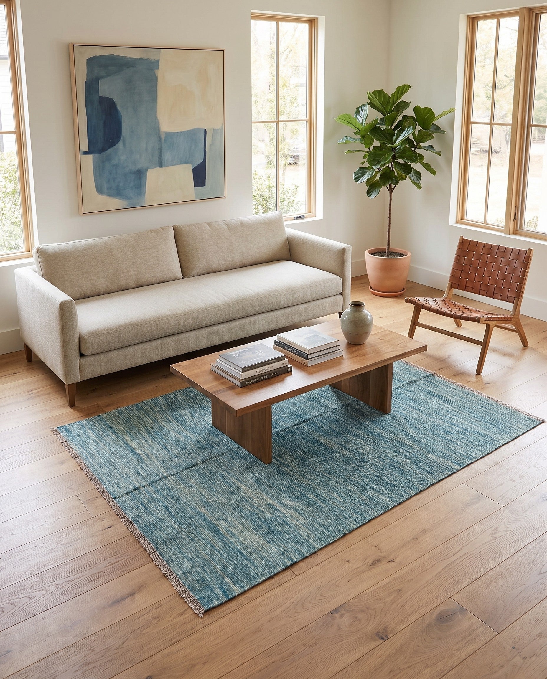5' x 6' 7 Hand Woven Kilim Modern Wool Rug