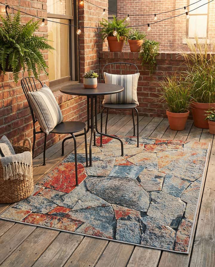 4' x 6' Easy-Clean Modern Indoor / Outdoor Rug