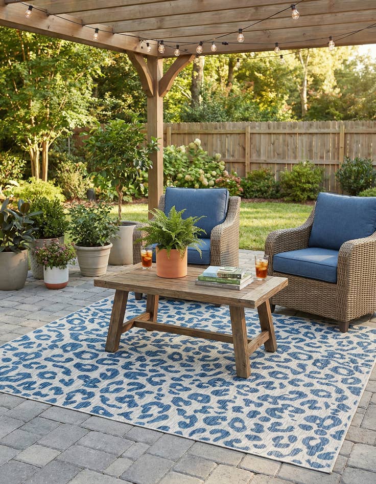 Detail image of  7' 10 x 7' 10  Washable Safari Indoor / Outdoor Square Rug