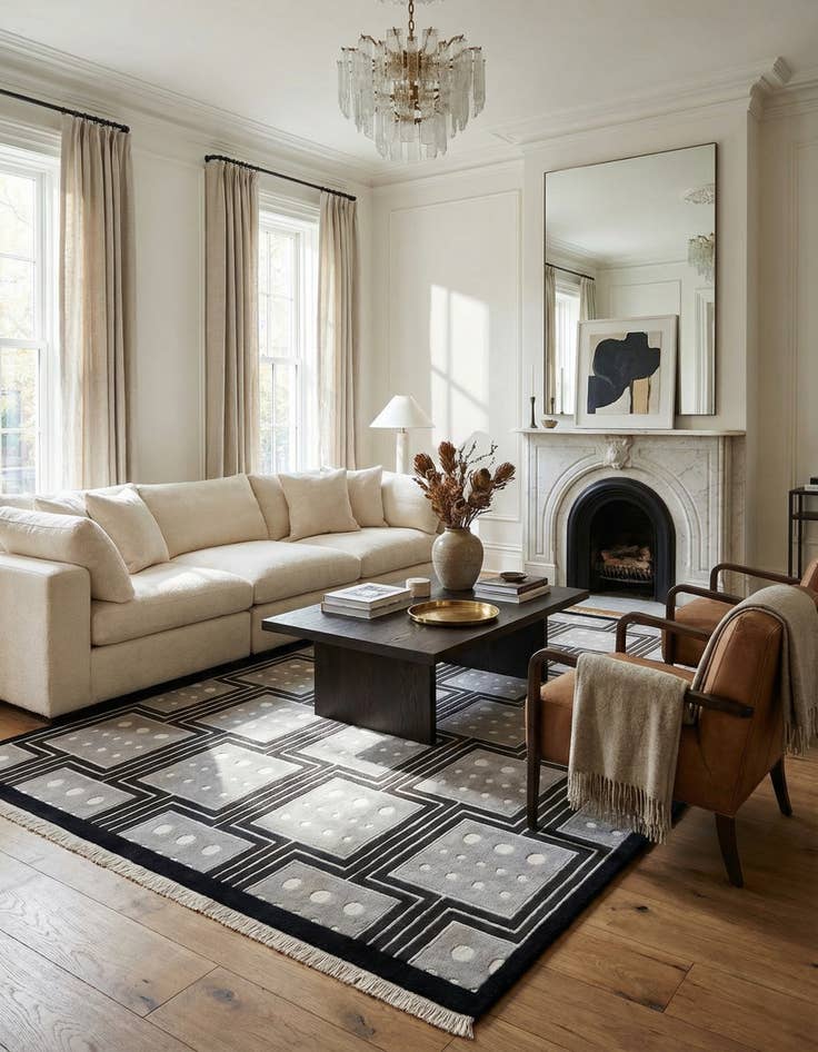 Detail image of 6' 5 x 9' 10  Hand Knotted Darya Wool Rug