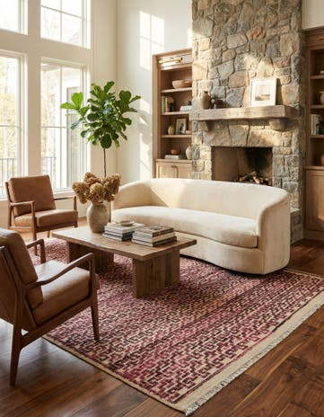 6' 7 x 9' 9 Hand Knotted Darya Wool Rug