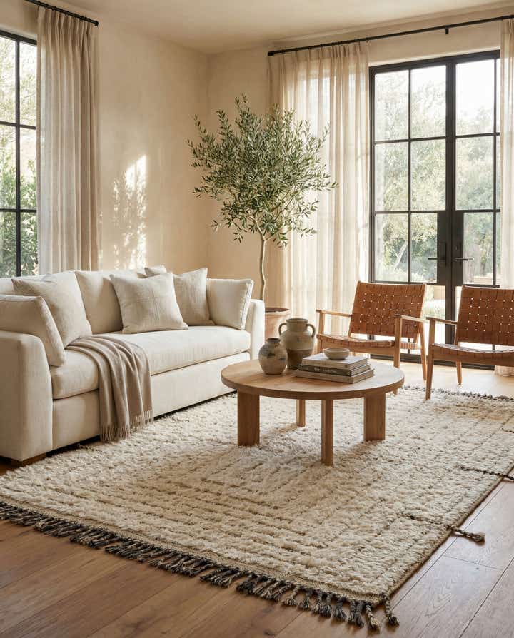 5' 4 x 6' 8 Hand Knotted Moroccan Wool Rug