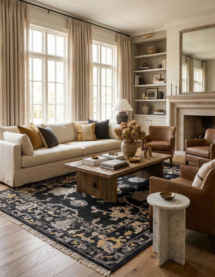 Detail image of 9' 2 x 12' 3  Hand Knotted Oushak Wool Rug