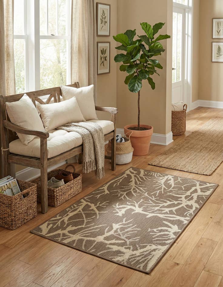 Detail image of  2' x 3'  Washable Botanical Indoor / Outdoor Rug