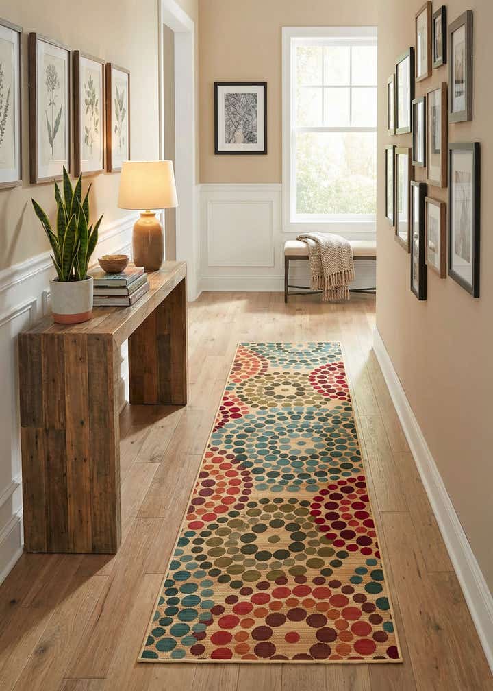 2' 7 x 11' Easy-Clean Modern Indoor / Outdoor Runner Rug