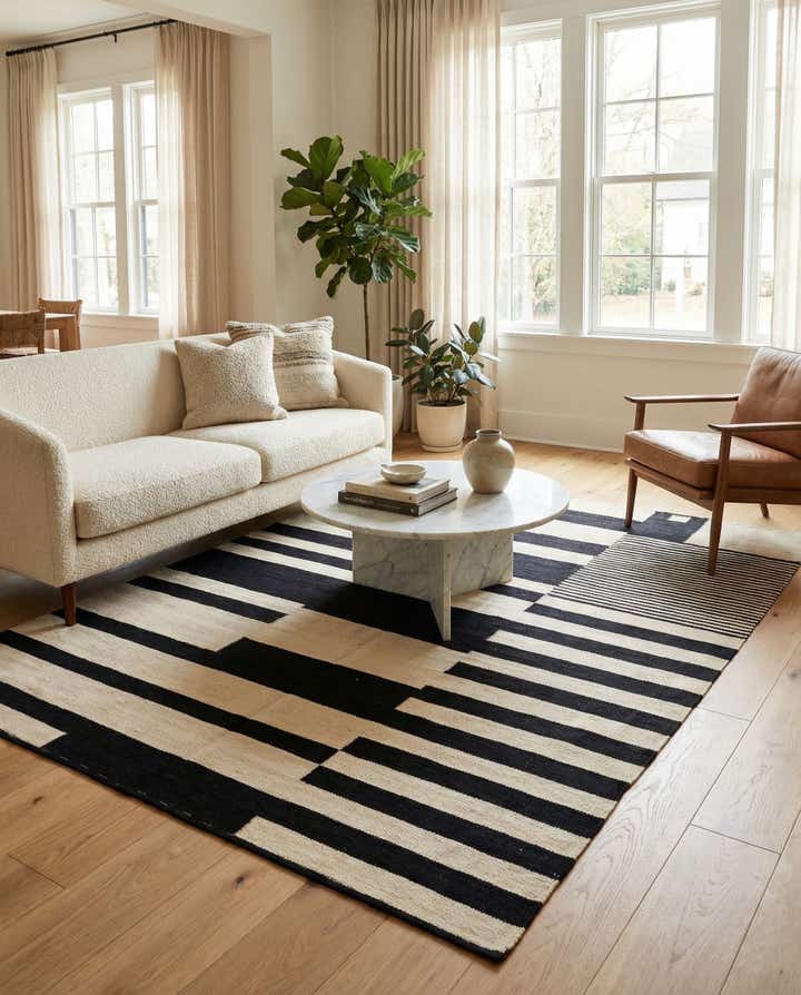 5' x 6' 8 Hand Woven Kilim Modern Wool Rug