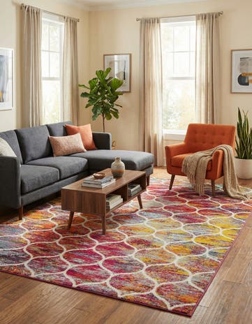 7' 10 x 11' Lattice Frieze Rug