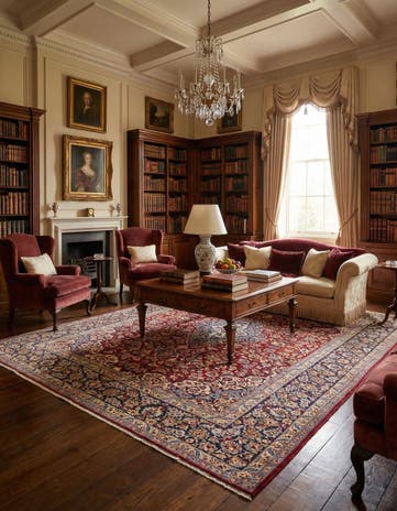 9' 6 x 12' 10 Hand Knotted Isfahan Persian Wool Rug