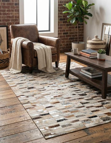 4' 1 x 5' 11 Cowhide - Patchwork Rug