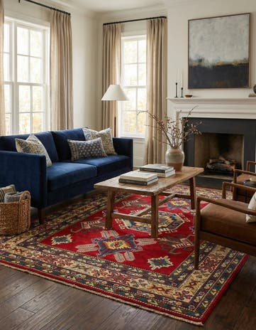 5' 9 x 8' Hand Knotted Kazak Rug