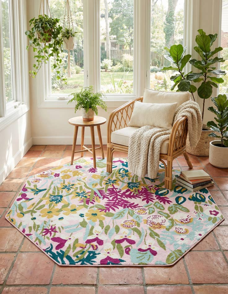 Detail image of  7' x 7' Bloom Octagon Rug