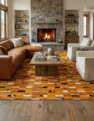 8' x 9' 9 Cowhide - Patchwork Rug