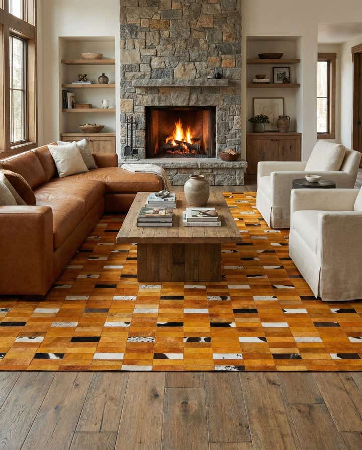 8' x 9' 9 Cowhide - Patchwork Rug