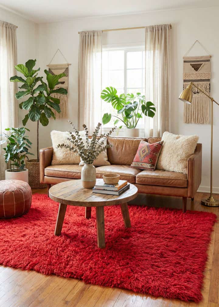 4' 8 x 6' 7 Hand Knotted Moroccan Wool Rug