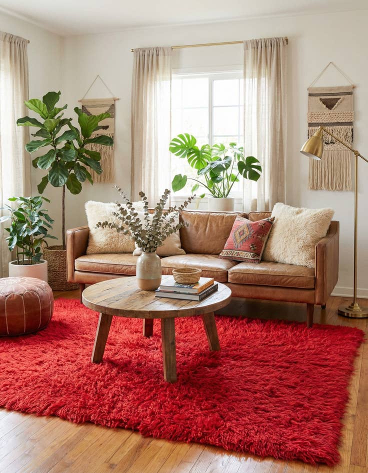 Detail image of 4' 8 x 6' 7 Hand Knotted Moroccan Wool Rug